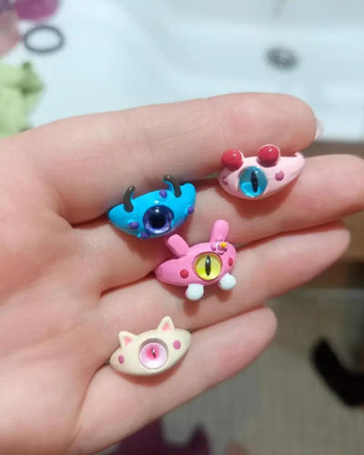 Monster Magic: 4pcs Adjustable Multicolor Charm Ring Set