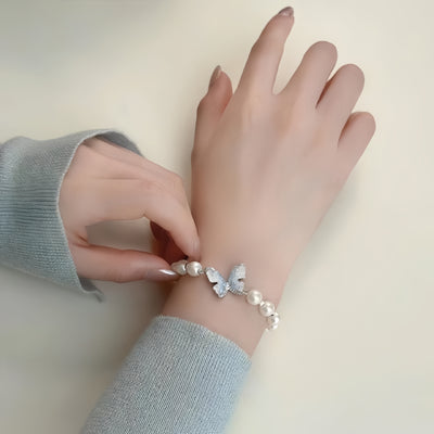 Elegant Butterfly Pearl Bracelet – Dainty & Stylish Jewelry