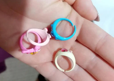 Monster Magic: 4pcs Adjustable Multicolor Charm Ring Set