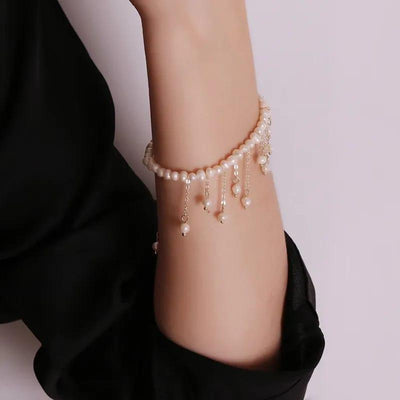 Elegant Pearl Necklace & Bracelet Set – Timeless Resin Jewelry